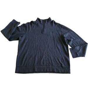 Polo Ralph Lauren Polo Sweater Mens XL Gray LS 1/4 Zip Mock Neck Classic Preppy